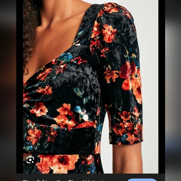 Floral Midi Dress - Black and Red - Picture 14 of 15